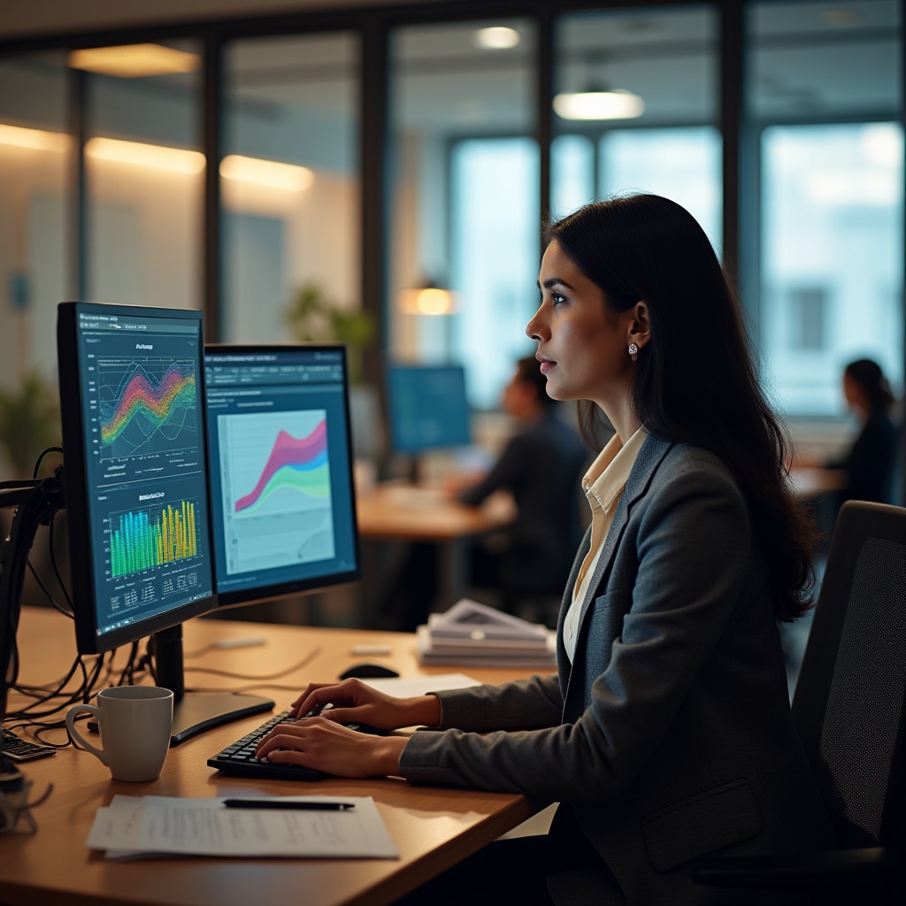 Technical analyst working on energy consumption modeling software